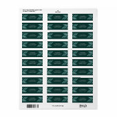 Herringbone Band Address Label - Blauwgroen (Full Sheet)