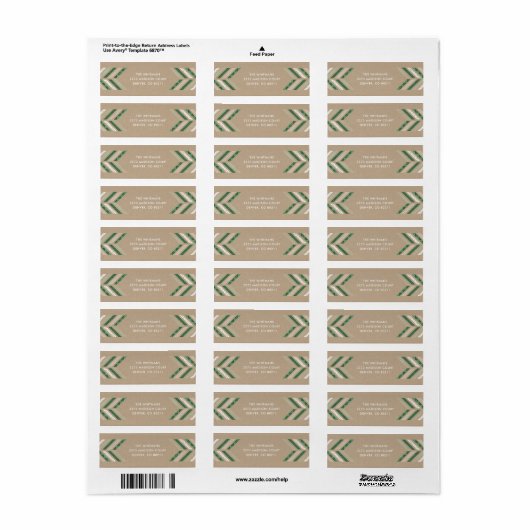 Herringbone Band Address Label - Clover (Full Sheet)