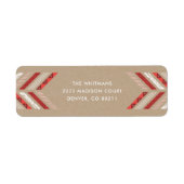 Herringbone Band Address Label - Crimson (Voorkant)