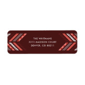 Herringbone Band Address Label - Maraschino (Voorkant)