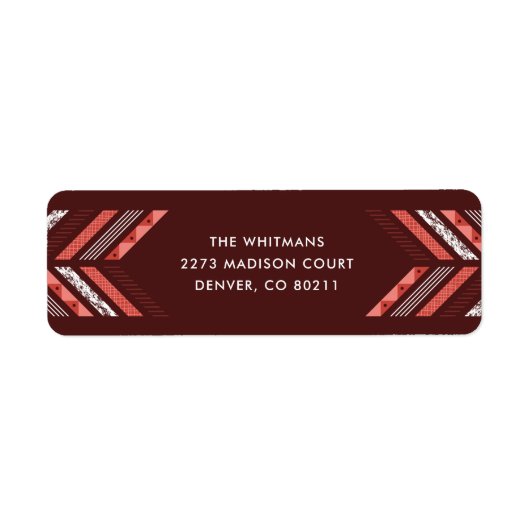 Herringbone Band Address Label - Maraschino (Voorkant)