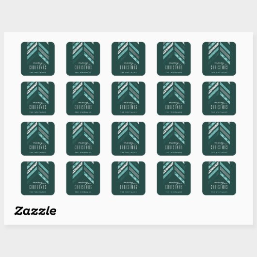 Herringbone Band Holiday Sticker - Blauwgroen (Vel)