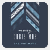 Herringbone Band Holiday Sticker - Denim (Voorkant)