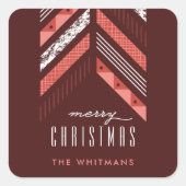 Herringbone Band Holiday Sticker - Maraschino (Voorkant)