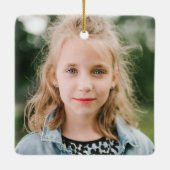 Herringbone Band Kerstversiering - Rood Keramisch Ornament (Achterkant)