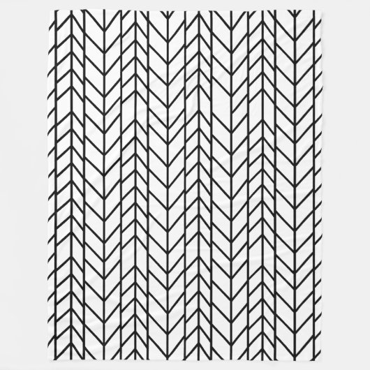 Herringbone Black op elke aangepaste kleur Fleece Deken (Voorkant)