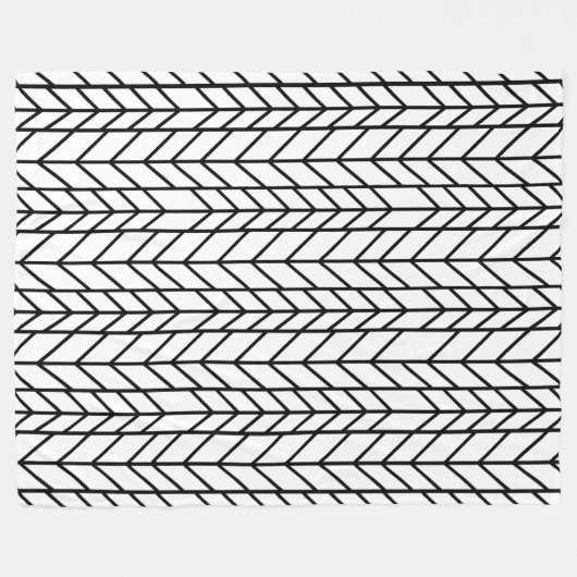 Herringbone Black op elke aangepaste kleur Fleece Deken (Voorkant (Horizontaal))