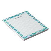 Herringbone Blauwgroen Blue Personalized Note Pad Notitieblok (Schuin)