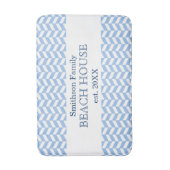Herringbone Blue White Beach House Custom Badmat (Voorkant Verticaal)