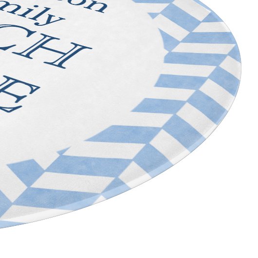 Herringbone Blue White Beach House Custom Snijplank (Hoek)