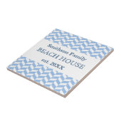Herringbone Blue White Beach House Custom Tegeltje (Zijkant)