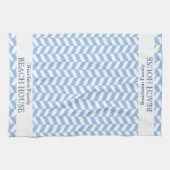 Herringbone Blue White Beach House Custom Theedoek (Horizontaal)
