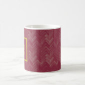 Herringbone Chevron Pattern Luxurious Red Personal Koffiemok (Center)