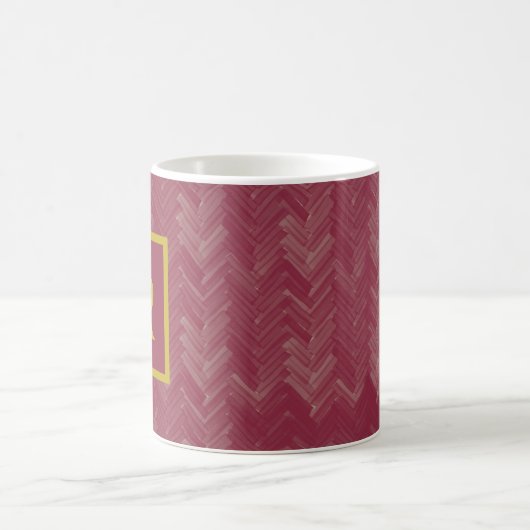 Herringbone Chevron Pattern Luxurious Red Personal Koffiemok (Center)