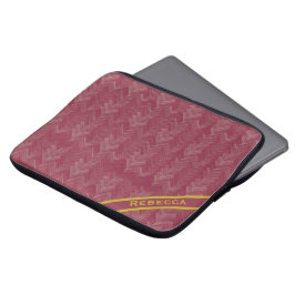 Herringbone Chevron Pattern Luxurious Red Personal Laptop Sleeve