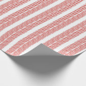 Herringbone Chevron Stripe Red Cadeaupapier (Hoek)