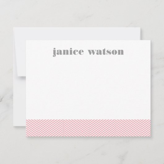 Herringbone gepersonaliseerde flat note cards - ro notitiekaartje (Voorkant)