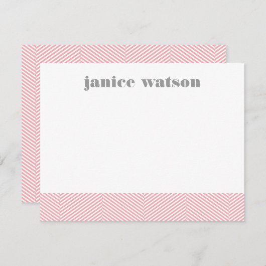 Herringbone gepersonaliseerde flat note cards - ro notitiekaartje (Voorkant / Achterkant)