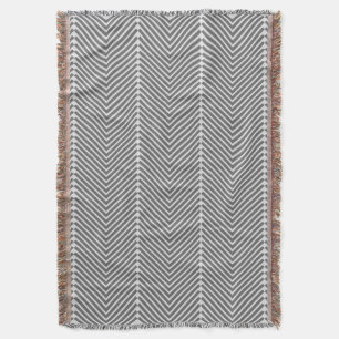 Herringbone Gray en White Modern Pattern Deken