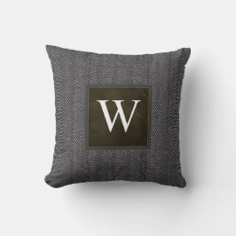Herringbone Gray Tweed Personalized Kussen