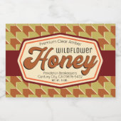 Herringbone Honey Jar and Mead Wine Bottle Labels Voedselcontainer Etiket (Enkel label)
