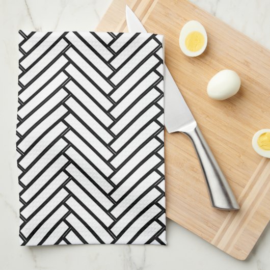 Herringbone Kitchen Towel | {zwart-wit} Theedoek (Quarter Fold)