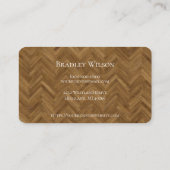 Herringbone Modern Wooden Carpenter Visitekaartjes (Achterkant)
