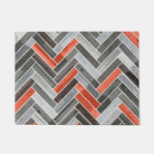 Herringbone Patroon in Oranje grijs Deurmat (Voorkant)