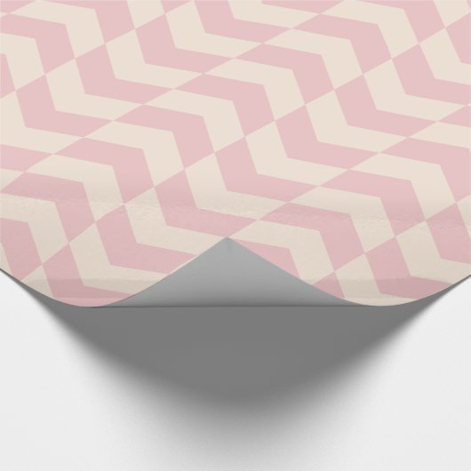 Herringbone Pattern Blush Pink Wrapping Paper Cadeaupapier (Hoek)