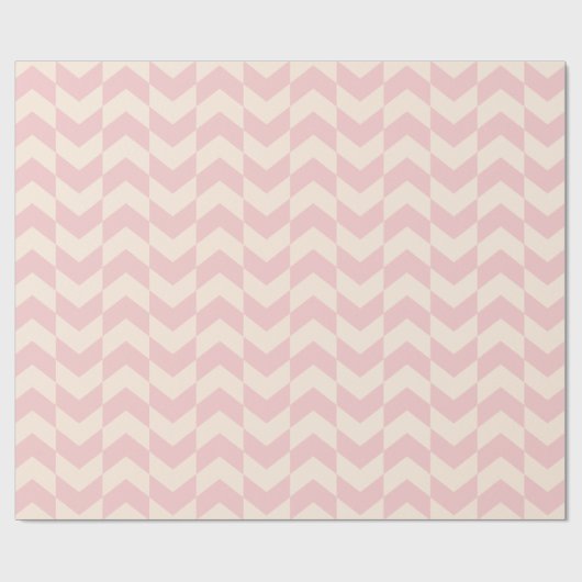 Herringbone Pattern Blush Pink Wrapping Paper Cadeaupapier (Vlak)