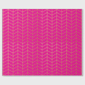 Herringbone Pattern Faux Gold Foil Roze Geometric Cadeaupapier (Vlak)