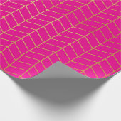 Herringbone Pattern Faux Gold Foil Roze Geometric Cadeaupapier (Hoek)