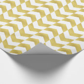 Herringbone Pattern Gold & White Wrapping Paper Cadeaupapier (Hoek)