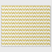 Herringbone Pattern Gold & White Wrapping Paper Cadeaupapier (Vlak)