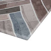 Herringbone Pattern in Blue Brown Grey Snijplank (Hoek)