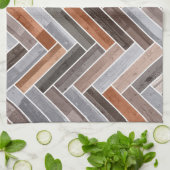 Herringbone Pattern in Earthen Rock Colors Theedoek (Gevouwen)