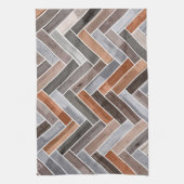Herringbone Pattern in Earthen Rock Colors Theedoek (Verticaal)