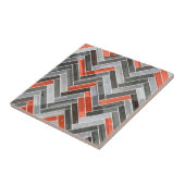 Herringbone Pattern in Orange Grey Tegeltje (Zijkant)