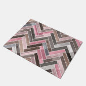 Herringbone Pattern in Pink Grey Deurmat (Schuin)