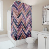 Herringbone Pattern Paars Douchegordijn (In situ)