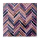 Herringbone Pattern Purple Tegeltje (Voorkant)