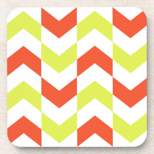 Herringbone Pattern Red en Green Onderzetters