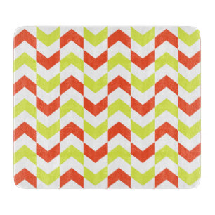 Herringbone Pattern Red & Green Cutting Board Snijplank