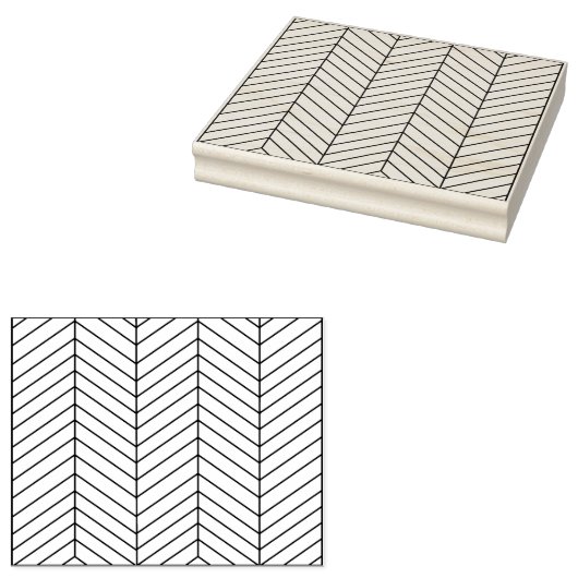 Herringbone Pattern Rubberstempel (Gestempeld)