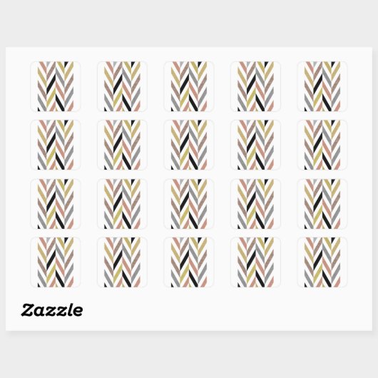 Herringbone Pattern Vierkante Sticker (Vel)