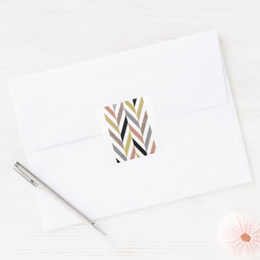 Herringbone Pattern Vierkante Sticker (Envelop)