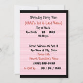 Herringbone pony's (gepersonaliseerd verjaardagsfe kaart (Achterkant)