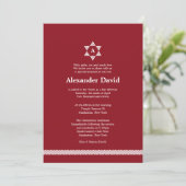 Herringbone Star Bar Mitzvah Uitnodiging (Staand voorkant)