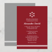 Herringbone Star Bar Mitzvah Uitnodiging (Voorkant / Achterkant)