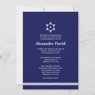 Herringbone Star Bar Mitzvah Uitnodiging